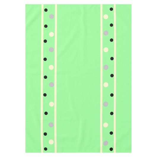 Mint Green Cream Gray Polka Dots Tischdecke (Vorderseite)