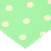 Mint Green Cream Polka Dots Tischdecke (Schrägansicht)