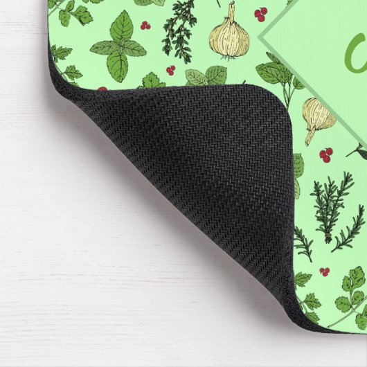 Mint Green Culden Garden Herb Mousepad (Ecke)