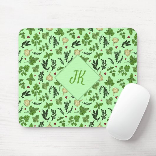 Mint Green Culden Garden Herb Mousepad (Mit Mouse)