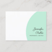 Mint Green Custom Modern Calligraphed Template Visitenkarte (Vorderseite)