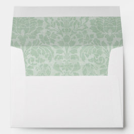 Mint Green Damask A7 Umschlag 5.25x7.25