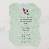 Mint Green Damask Custom 5" x 7" Einladungen (Vorne/Hinten)