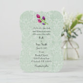 Mint Green Damask Custom 5" x 7" Einladungen (Stehend Vorderseite)