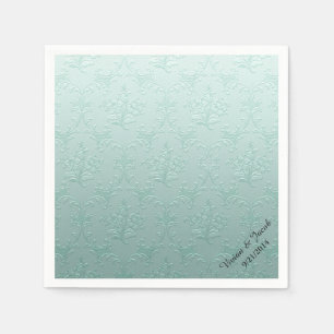Mint Green Damask Custom Wedkins Serviette
