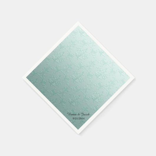 Mint Green Damask Custom Wedkins Serviette (Ecke)