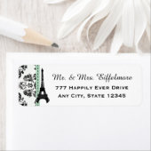 Mint Green Damask Eiffel Tower (Insitu)