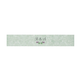 Mint Green Damask Einladung Bauchband Einladungsbanderole