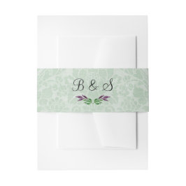 Mint Green Damask Einladung Bauchband Einladungsbanderole