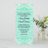 Mint Green Damask Einladung zur Hochzeit (Stehend Vorderseite)