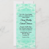Mint Green Damask Einladung zur Hochzeit (Vorderseite)