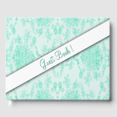 Mint Green Damask Gästebuch (Vorderseite)