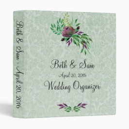 Mint Green Damask Wedizer 1" Binder 2,5 Cm Ordner