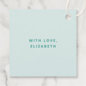 Mint Green danke Ihnen Confetti Kindergeburtstag Geschenkanhänger (Rückseite)