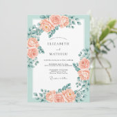 Mint Green Dazzling Spring Wedding Einladung (Stehend Vorderseite)