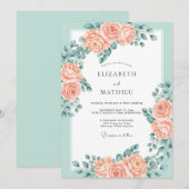 Mint Green Dazzling Spring Wedding Einladung (Vorne/Hinten)