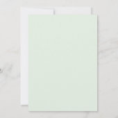 Mint Green Delicate Botanical Wedding Einladung (Rückseite)