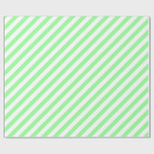 Mint Green Diagonal Stripe Geschenkpapier (Flach)