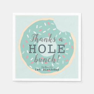 Mint Green Donut Boy's Geburtstag Danke Serviette