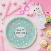 Mint Green Donut Boys Geburtstag Pappteller (Party)