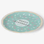 Mint Green Donut Boys Geburtstag Pappteller (Schrägansicht)