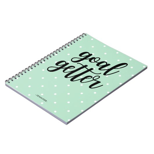 Mint Green Dots | Goal Getter Notizblock (Linke Seite)