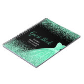 Mint Green Dress Faux Glitter Quinceanera Guest Notizblock (Linke Seite)