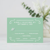 Mint Green Eat Drink & UAWG Rustic Wedding Antwort (Stehend Vorderseite)