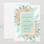 Mint Green Effervescent Spring Wedding Einladung (Vorne/Hinten)