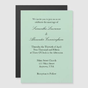 Mint Green einfache magnetische Hochzeitseinladung Magneteinladung