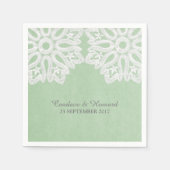 Mint Green Elegance Lace Paper Napkins Serviette (Vorderseite)