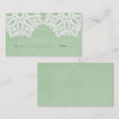 Mint Green Elegance Lace Platzkarten (Vorne/Hinten)