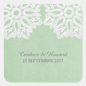 Mint Green Elegance Lace Wedding Stickers (Vorderseite)