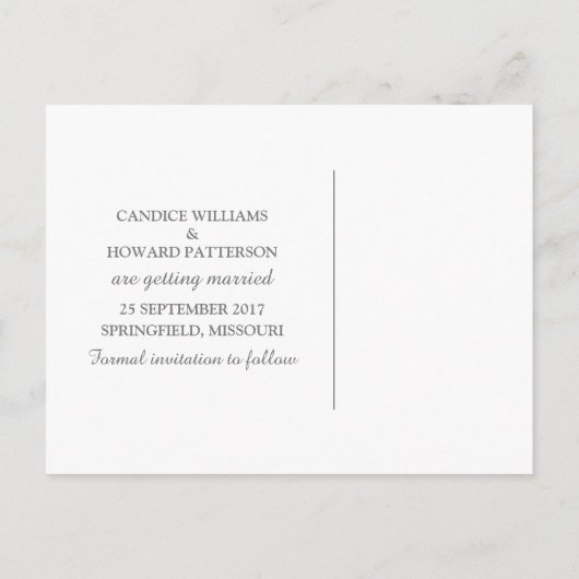 Mint Green Elegance Spitze Save the Date Postkarte (Rückseite)