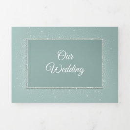 Mint Green Elegance Wedding Dreifach Gefaltete Einladung