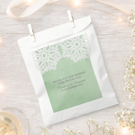 Mint Green Elegant Lace Fevor Bags Geschenktütchen (Ausgeschnitten)