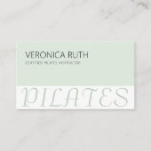 Mint Green Elegant Minimalistisch Pilates QR Code Visitenkarte (Vorderseite)