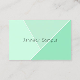 Mint Green Elegant Moderne Minimalistische Vorlage Visitenkarte