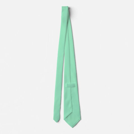 Mint Green Elegant Monogram + Name Krawatte (Rückseite)