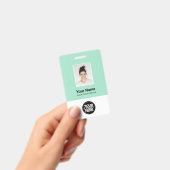 Mint Green Employee Foto, Bar Code, Logo, Name Ausweis (Handheld)