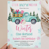 Mint Green Es wird Schnee viel Spaß Geburtstag Einladung