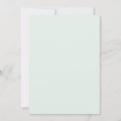 Mint Green Ethereal Winter Wedding Einladung (Rückseite)