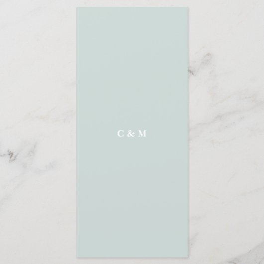 Mint Green Eucalyptus Watercolor Handgemalt Menükarte (Rückseite)