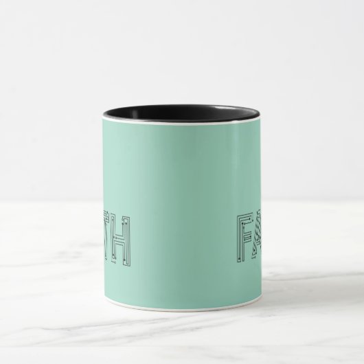 Mint green faith typography coffee mug tasse (Zentrum)