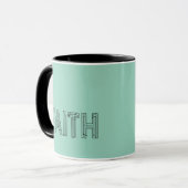 Mint green faith typography coffee mug tasse (Vorderseite Links)