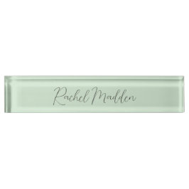Mint Green Feminine Minimalistisch Script Individu Namensplakette