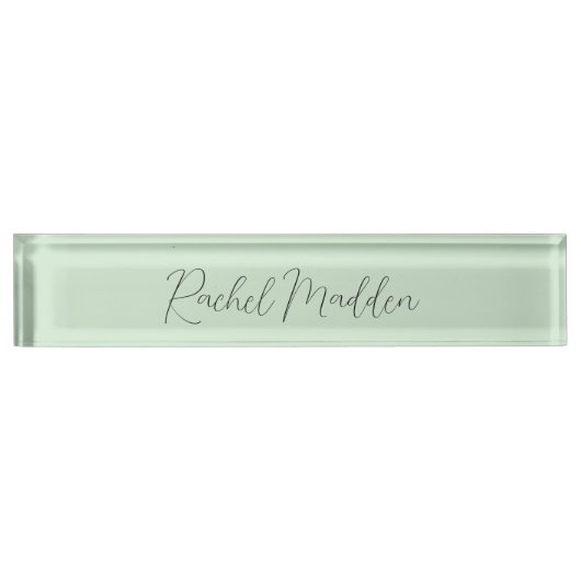 Mint Green Feminine Minimalistisch Script Individu Namensplakette (Vorderseite)