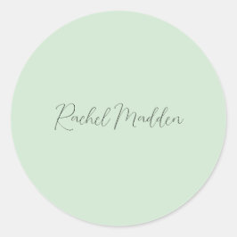Mint Green Feminine Minimalistisch Script Individu Runder Aufkleber