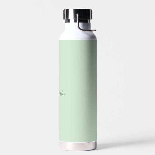 Mint Green Feminine Minimalistisch Script Individu Trinkflasche (Links)