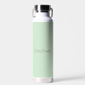 Mint Green Feminine Minimalistisch Script Individu Trinkflasche (Vorne)